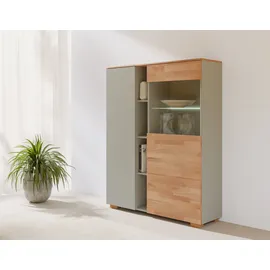 Home Affaire Highboard »Citra teilmassiv« Höhe 145cm, moderne grifflose Optik mit push to open Funktion