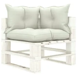 vidaXL 6-tlg. Garten-Lounge-Set Paletten mit Beigen Kissen Holz