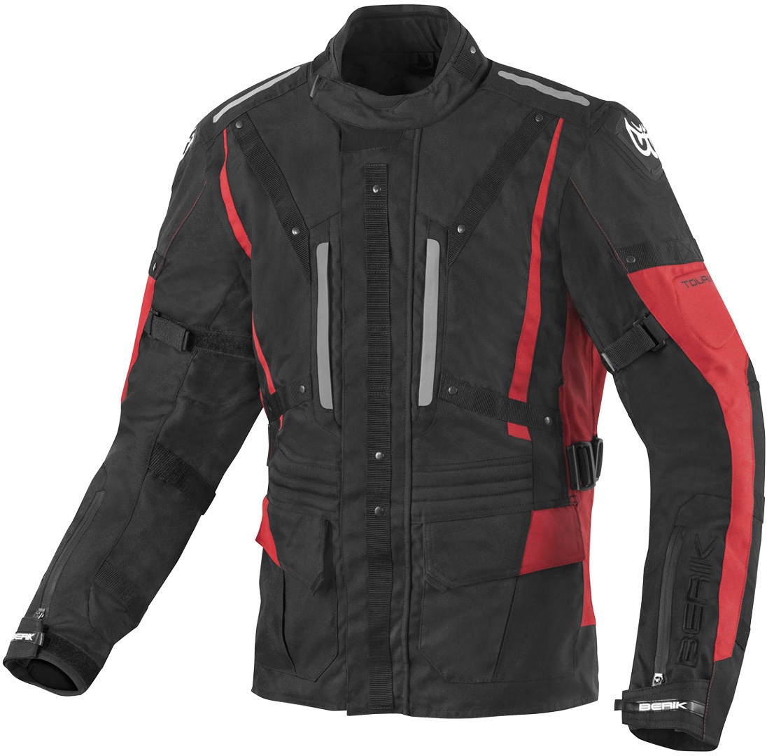 Berik Spencer Waterdichte motorfiets textiel jas, zwart-rood, 52
