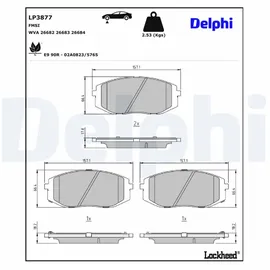 Delphi Bremsbelagsatz, Scheibenbremse