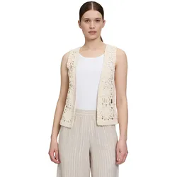 Strickjacke CARTOON "Cartoon Sommerweste mit V-Ausschnitt", Damen, Gr. 38, beige, Obermaterial: 100% Baumwolle., modisch, tailliert normal, Strickjacken, Material