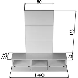 Tronitechnik TroniTechnik® TV-Lowboard TV Möbel hängend mit LED-Beleuchtung Wohnschrank Wohnzimmer Schrankwand Wohnwand, 160 x 38,5cm