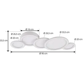 LUCANDE Diala 1 dimmbar 96 x 33,5 cm weiß