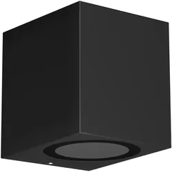 ledscom.de Wandleuchte ALSE Downlight für außen, schwarz, Aluminium, eckig, inkl. GU10 LED Lampe, warmweiß, 3-Stufen Dimmen ohne Dimmer