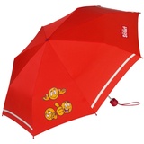 Scout Kinder-Taschenschirm mit reflektierenden Streifen Emoji red, 90 cm