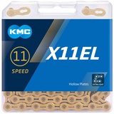 KMC Unisex – Erwachsene Ti-N X11EL 11-Fach Kette 1/2" x11/128, 118 Glieder, Gold