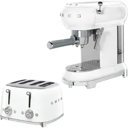 SMEG Breakfast SET 2tlg. Toaster, Espressomaschine - Breakfast Set 2-tlg. weiß