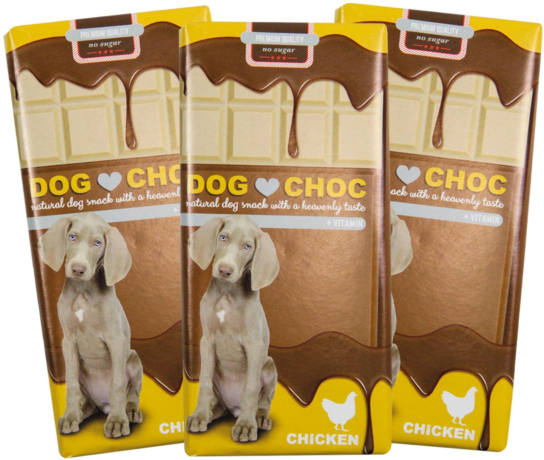 DOG Choc Hundeschokolade - spezielle Rezeptur nur für Hunde Huhn Futter 3x100 g