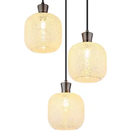GLOBO LED Pendelleuchte 3-flg. 30 cm rund Schwarz/Metall