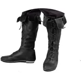 Stiefel Herren Mittelalter Stiefel Vintage Lederstiefel Mittelhohe-Stiefel Western Cowboy Stiefel Stiefeletten Biker Freizeitschuhe Boots - 45 EU