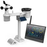 Bresser 9-in-1 MeteoChamp HD WLAN-Wetterstation mit solarbetriebenem Multisensor, Luftqualitätsanzeige, Hitzestress-Index, Datenspeicher
