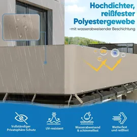 Sekey Balkonverkleidung 90 x 500 cm Taupe Polyester