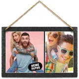 Print Royal Schieferplatte selbst gestalten - Foto-Collage mit 2 Fotos bedrucken - Geschenk für Freunde, Familie I Personalisiertes Foto-Geschenk - Schiefertafel zum Aufhängen, 20 x 30 cm