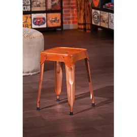 Interlink Hocker 4er-Set Leder 35 x 45 x 35 cm Braun