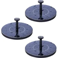 3er Set Solar Springbrunnen für Außen, Solar Teichpumpe mit Sprüh Effekten, Garten Wasserspiel - F3ONTANA - Schwarz