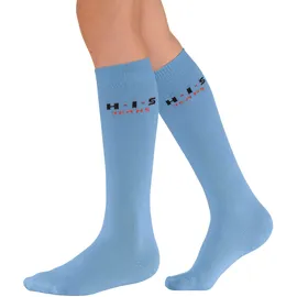 H.I.S. H.I.S Kniestrümpfe Packung, 4 Stk. tlg. mit verstärkten Belastungszonen Gr. 43-46, hellblau, marine, blau dunkelblau, , 852049-43
