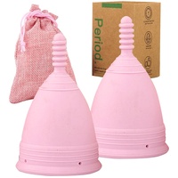 M MUNCASO Menstruationstasse 2 Stück Period Menstrual Cup, Sehr Weich und Flexibel Mehrwegbecher Menstruationstasse aus Medizinischem Silikon Menstruations Cup