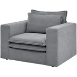 furn.design Sessel grau Cord Loungesessel 110 cm Pesaro