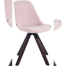 CLP Esszimmerstuhl Troyes Samt Square Walnuss Pink