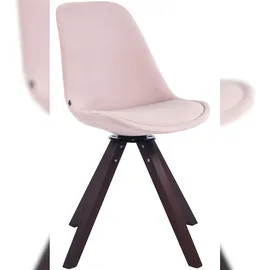 CLP Esszimmerstuhl Troyes Samt Square Walnuss Pink