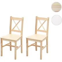 Mendler Einzelst�ck | 2er-Set Esszimmerstuhl HWC-F77, Lehnstuhl Küchenstuhl Stuhl, Massiv-Holz Landhaus ~ Kiefer lasiert