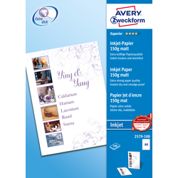 AVERY Zweckform 2579-100 Superior Druckerpapier - Professionelles Inkjet Papier, 150 g/m2, FSC-zertifiziert