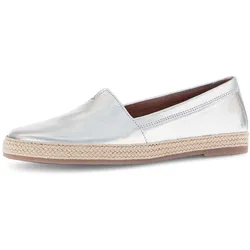 Gabor Slipper, Schlupfschuh, Bequemschuh, Flats mit jutebezogenem Plateau Gabor silberfarben 39