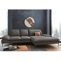 W.SCHILLIG Ecksofa enjoy&MORE, Designsofa, bequem, zeitlos und elegant, L-Form, Sitztiefenverstellung, Füße bronze pulverbeschichtet, Breite 310 cm grau
