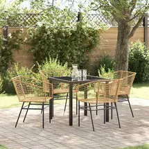 vidaXL Garten Essgruppe 5-tlg. Braun