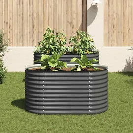 vidaXL Garten-Hochbeet verzinkter Stahl 160 x 80 x 81 cm Grau