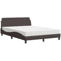 VidaXL Bett mit Matratze Dunkelbraun, 140x200 cm – Stilvoller
