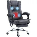 Vinsetto Massage-Bürostuhl 111-119 cm Höhenverstellbar mit Fußstütze