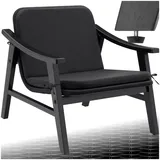 tectake® Outdoor Rattan Sessel, Loungesessel, Cocktailsessel bequem, Poly Rattan Möbel für Garten Lounge, als Balkonmöbel, Terrassenmöbel, Gartenmöbel oder Wintergarten (schwarz)