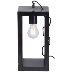Tischleuchte, schwarz, Metalloptik, E27 Fassung, Industrial Design