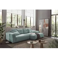 KAWOLA Sofa MIKA Ecksofa Cord hellblau Longchair rechts