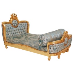 Casa Padrino Barock Hundebett Grün Muster / Antik Gold - Handgefertigtes Antik Stil Hundebett - Prunkvolle Hunde Möbel im Barockstil - Antik Stil Tiermöbel - Barock Tiermöbel