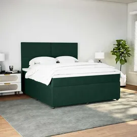 vidaXL Boxspringbett 180 x 200 cm Dunkelgrün