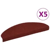 vidaXL Selbstklebende Treppenmatten 5 Stk. Rot 65x21x4 cm Nadelvlies