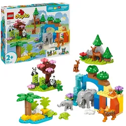 LEGO DUPLO Town 10446 Wildtier-Familien 3-in-1-Set Bausatz, Mehrfarbig