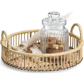 Zeller Dekotablett Rattan, Ø 32 cm,