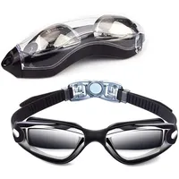 Fanci Home Schwimmbrille Antibeschlag Silikon Nasenbrücke Tauchbrille, (UV-Schutz Brillengläser Wasserdicht weicher Nasenaufsatz), Schwimmbrille mit Brillenetui Schutzhülle schwarz