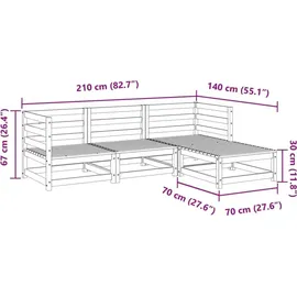 vidaXL Garten-Lounge-Set 4-tlg. braun