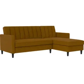 dorel home Ecksofa DOREL HOME "Celine, L-Form", gelb (curry), B:213cm H:83cm T:154cm, Webstoff, 100% Polyester, Sofas, Ecksofa, mit Bett-Funktion und Stauraum. Recamiere beidseitig montierbar