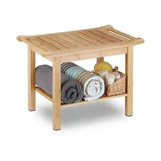Relaxdays Sitzbank 66 cm Braun