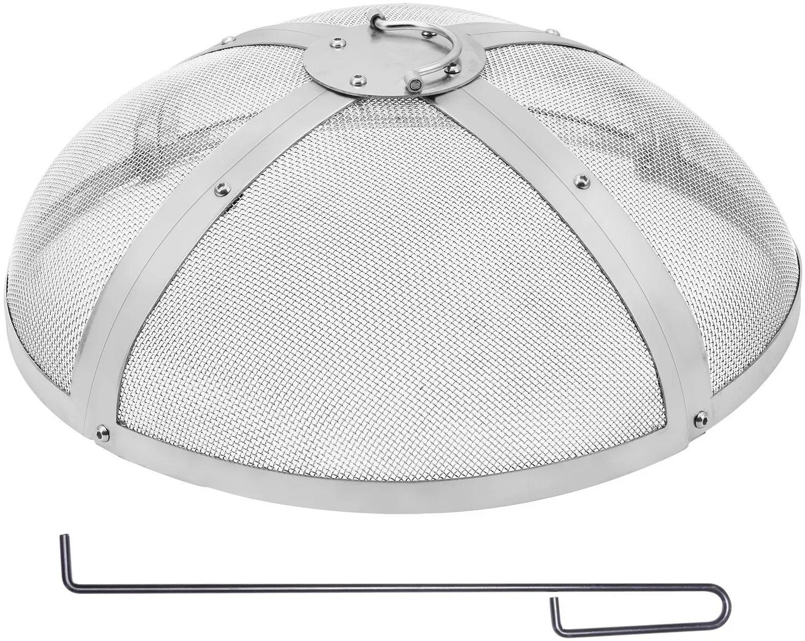 VEVOR Funkenfang für Feuerschalen φ686 x 185 mm Feuerstellengitter Funkenschutz Edelstahl Funkenhaube 2-mm-Maschenlöcher Feuerschale Funkenschutzhaube Ideal für Feuerstellen Feuerschalen und Kaminen