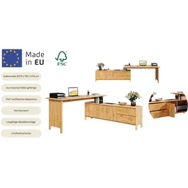 OTTO home Eckschreibtisch Luven Kiefer naturbelassen / Beige