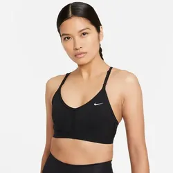 NIKE Damen Top W NK DF INDY V-NECK BRA, BLACK/BLACK/BLACK/WHITE, XS