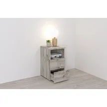 FMD Nachtkonsole »Suva« Nachttisch m. 2 Schubkästen und offenem Fach,