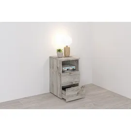 FMD Nachtkonsole »Suva« Nachttisch m. 2 Schubkästen und offenem Fach,