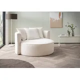 LeGer Home by Lena Gercke XXL-Sessel Isalie Samt 153 x 98 x 145 cm Beige mit Hocker